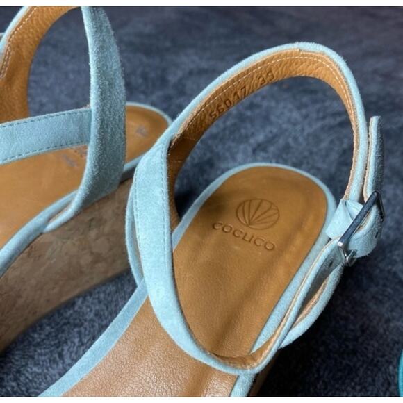 NEW $730 COCLICO Midwood Wedge Sandals ( 39 ) - Teal /‎ Mint Bundle - Picture 6 of 6